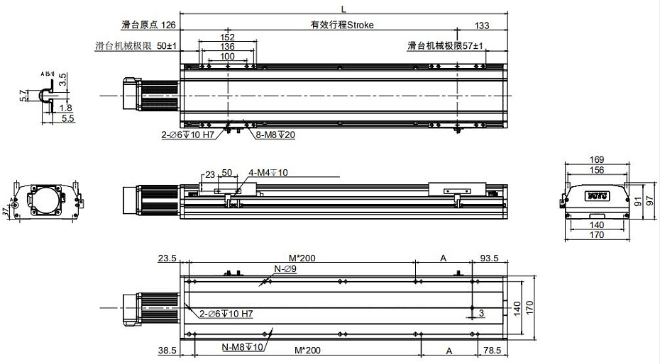 半封閉式直線模組